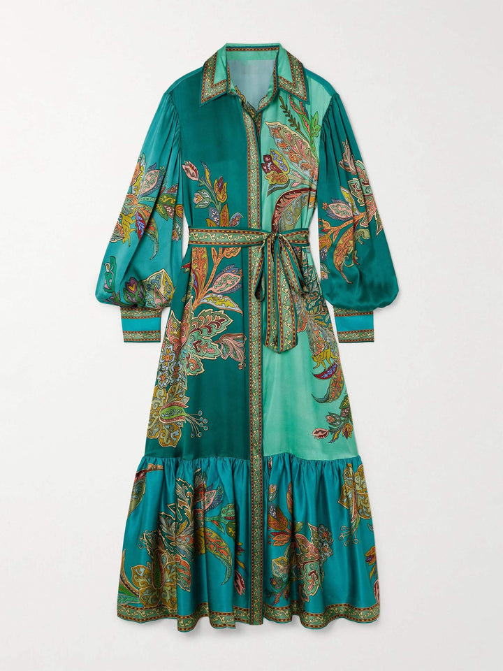 Remi - Timeless Floral Maxi Shirt Dress