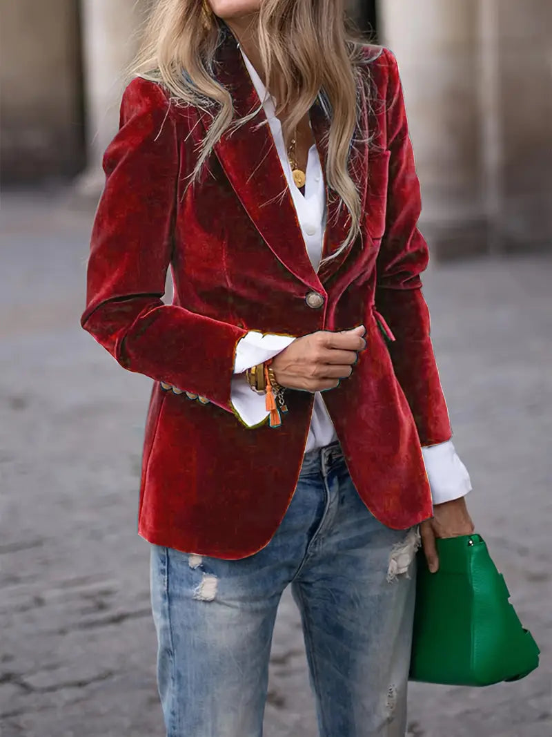 Serena – Elegant Velvet Blazer