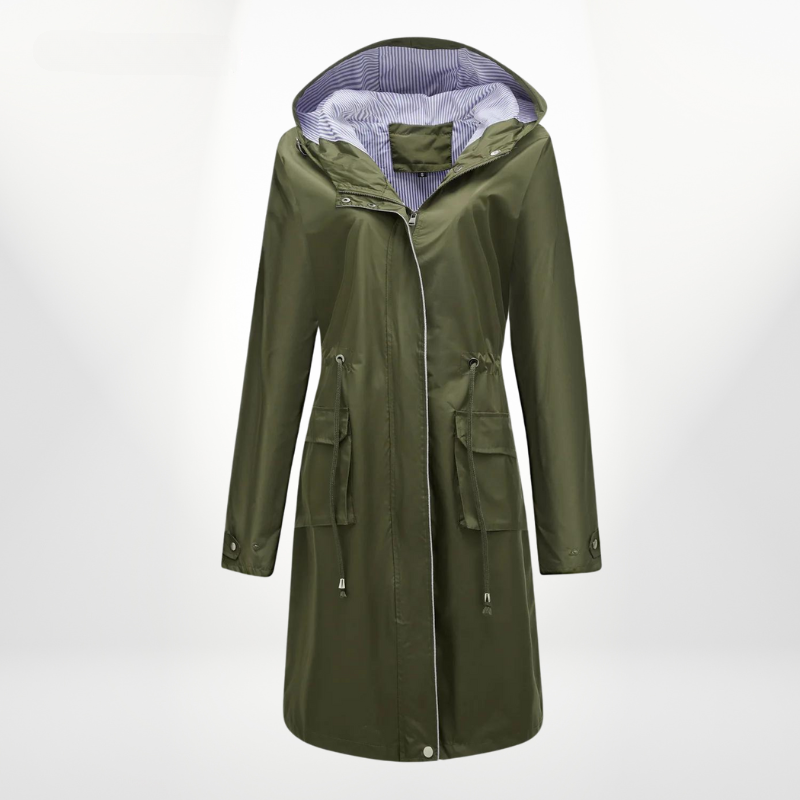 Elodie – Elegant Drawstring Trench Coat