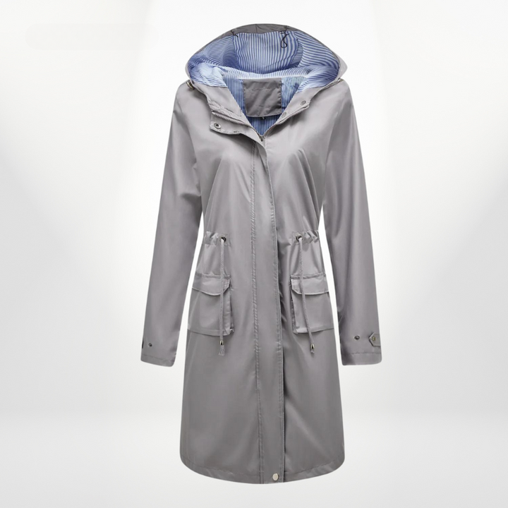 Elodie – Elegant Drawstring Trench Coat
